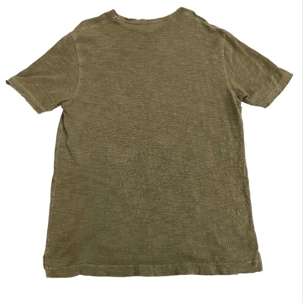 Codice Men’s T-Shirt Tee 100% Cotton Distressed Sleeve Hem Crew Neck Olive
